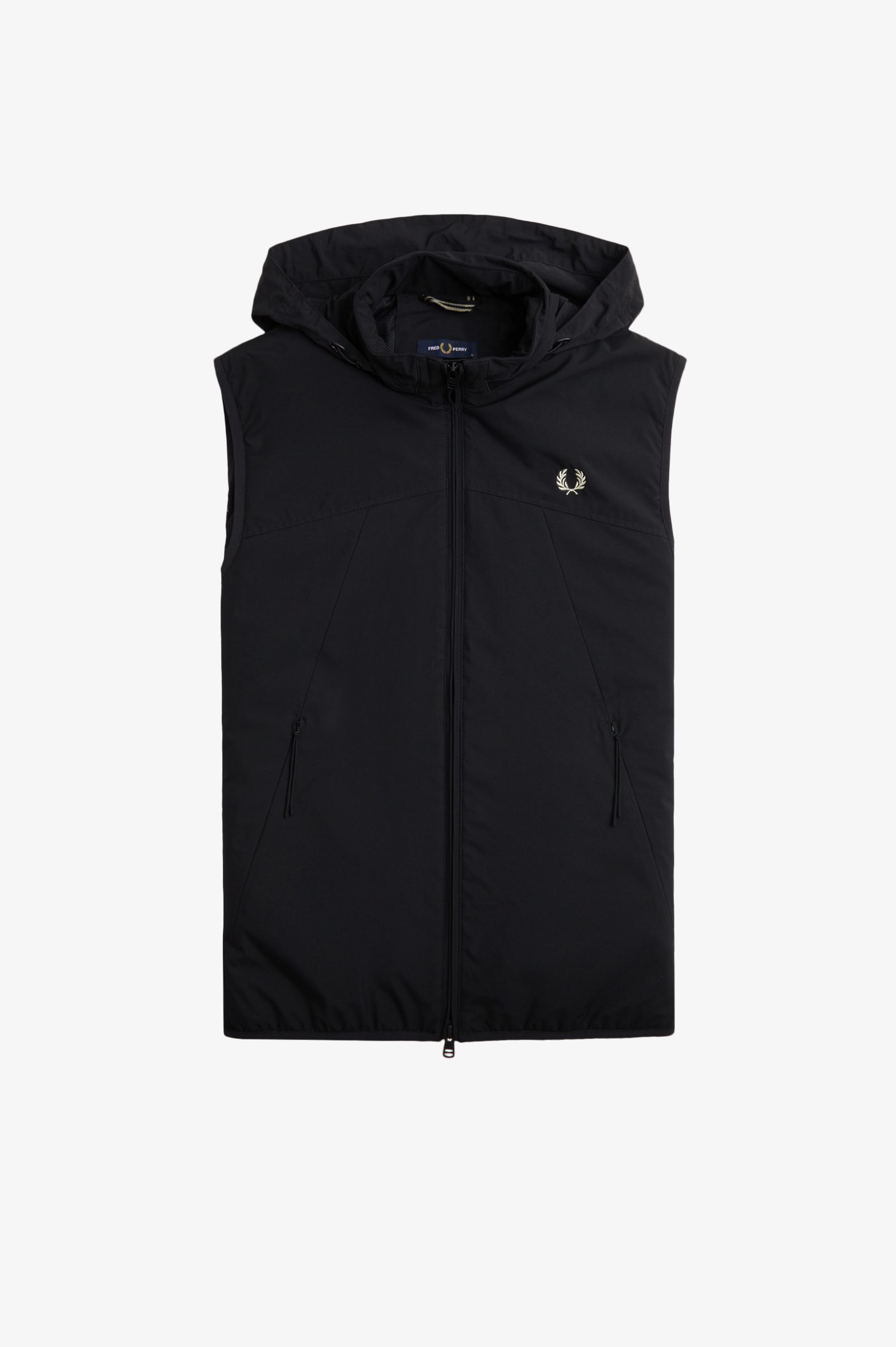 Fred Perry Fred Perry J7821 Zip Through Concealed Hood Gilet Black