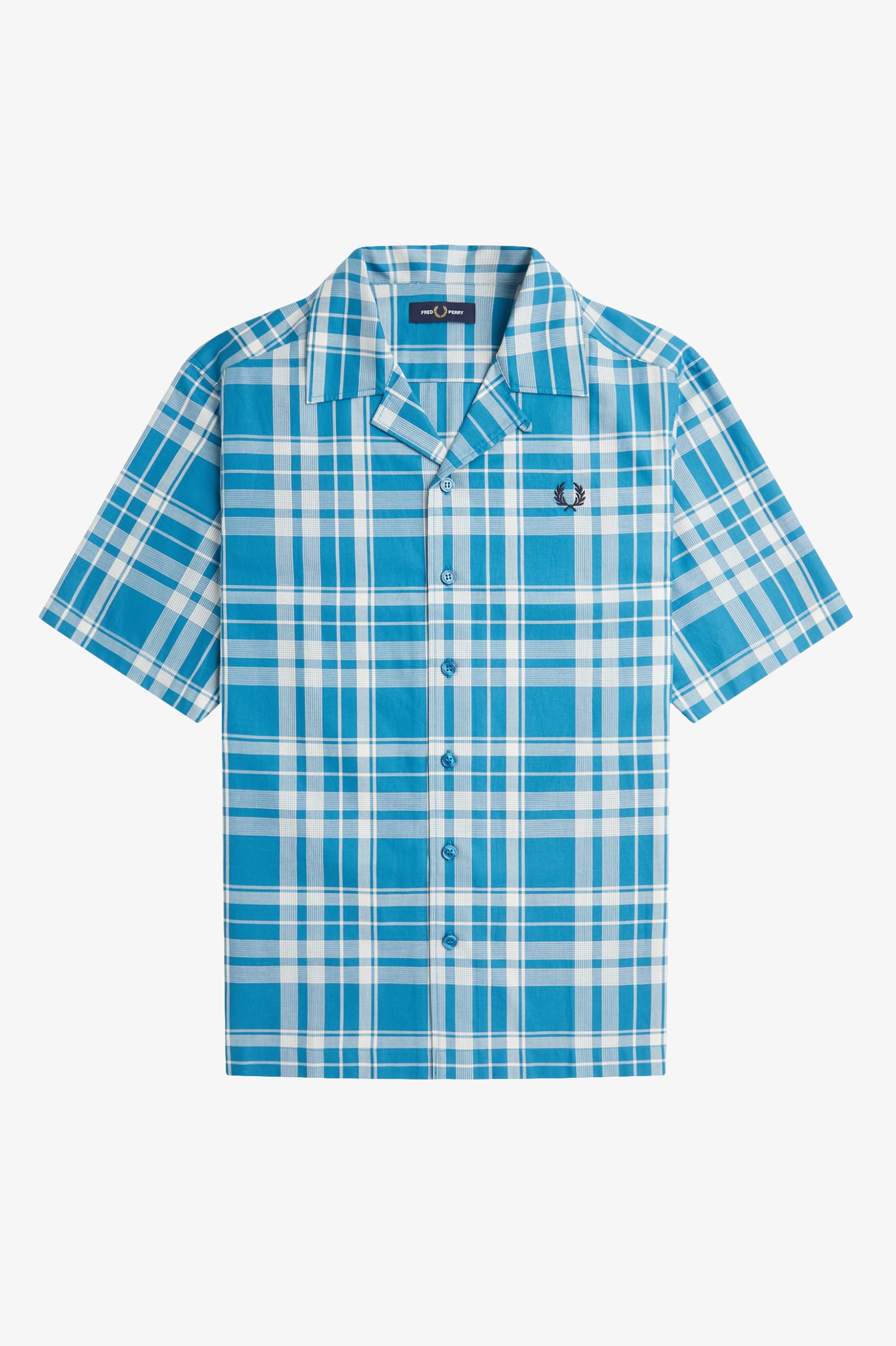 Fred Perry Fred Perry M7828 Revere Collar Tartan Shirt Blue
