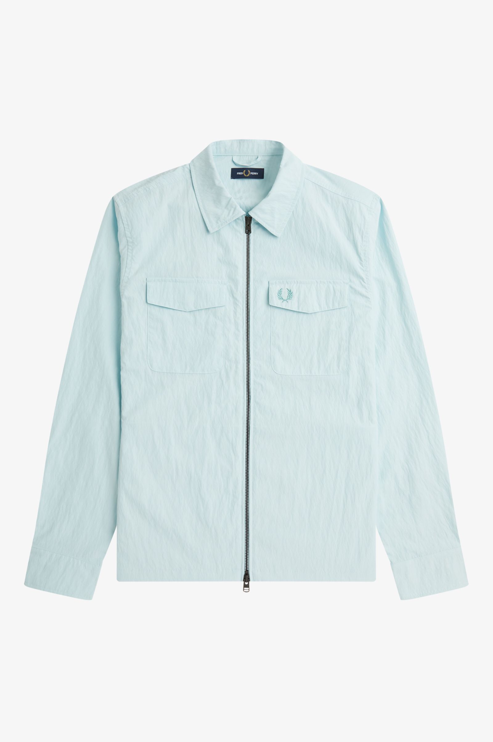 Fred Perry Fred Perry M5684 Zip Overshirt Ice Blue
