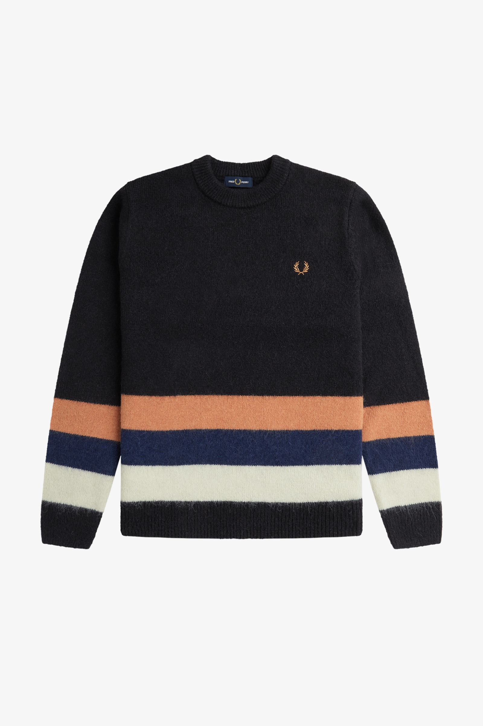Fred Perry Fred Perry Alpaca Stripe Sweater Black/multi
