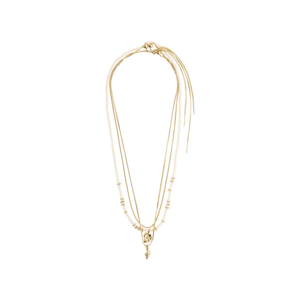 Pilgrim Sea Necklace - White/Gold