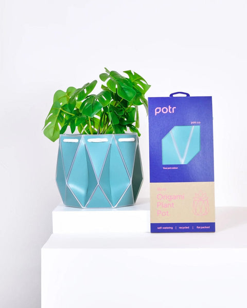 POTR 18cm Self Watering Plant Pot Aqua