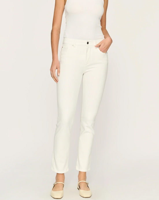 DL1961 Mara Straight Ankle Jeans White