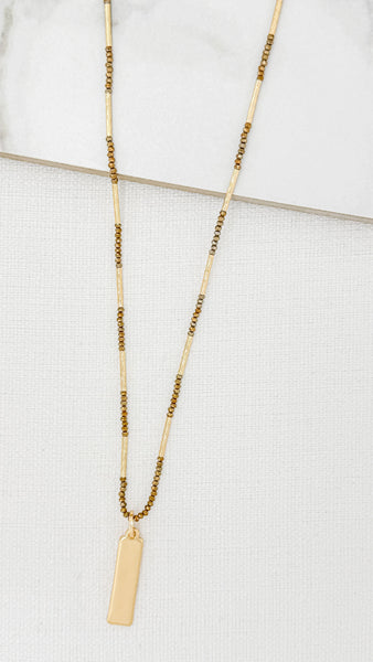 Envy Gold & Taupe Crystal Necklace