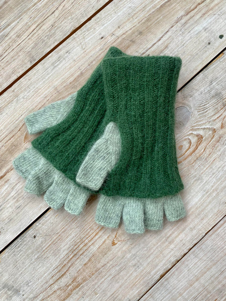 Santacana Two-Tone Fingerless Gloves - Forest
