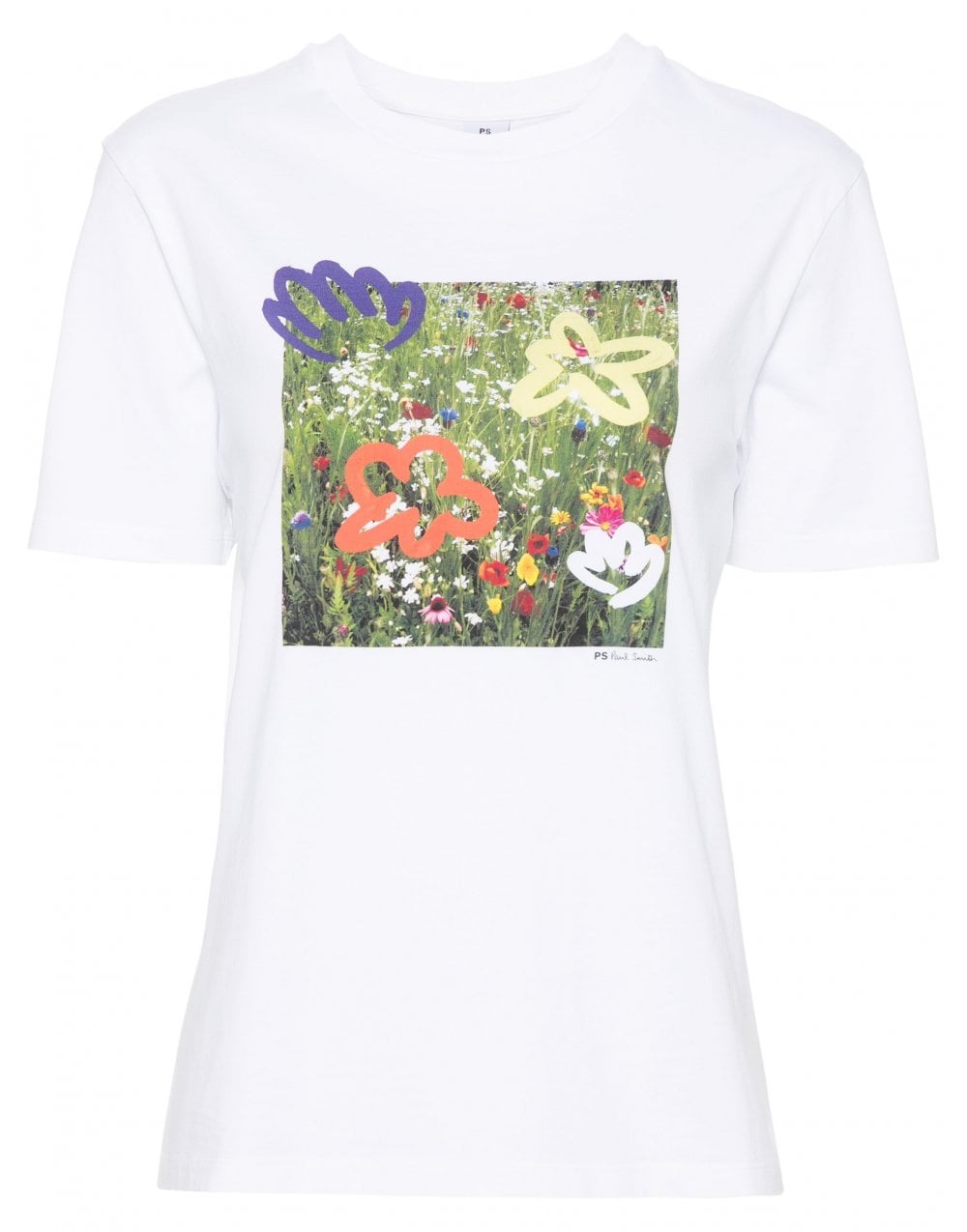 Paul Smith Paul Smith Wildflowers Cartoon Graphic T-shirt Col: 01 White, Size: L