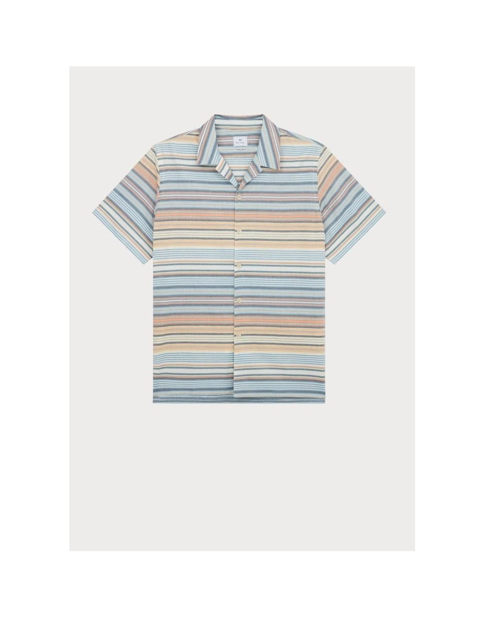 Paul Smith Paul Smith Ss Horizontal Soft Stripe Shirt Col: 92 Multi Coloured, Siz