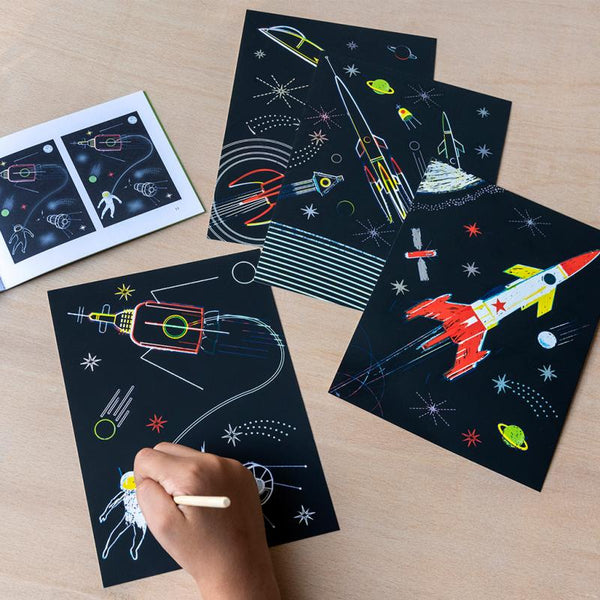 Rex London Space Scratch Art Set (4 Sheets)