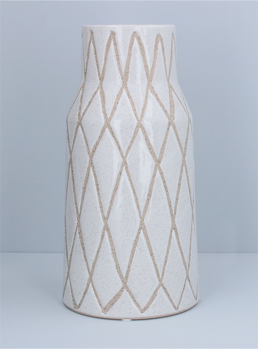 Gisela Graham Ceramic Speckle Geometric Vase