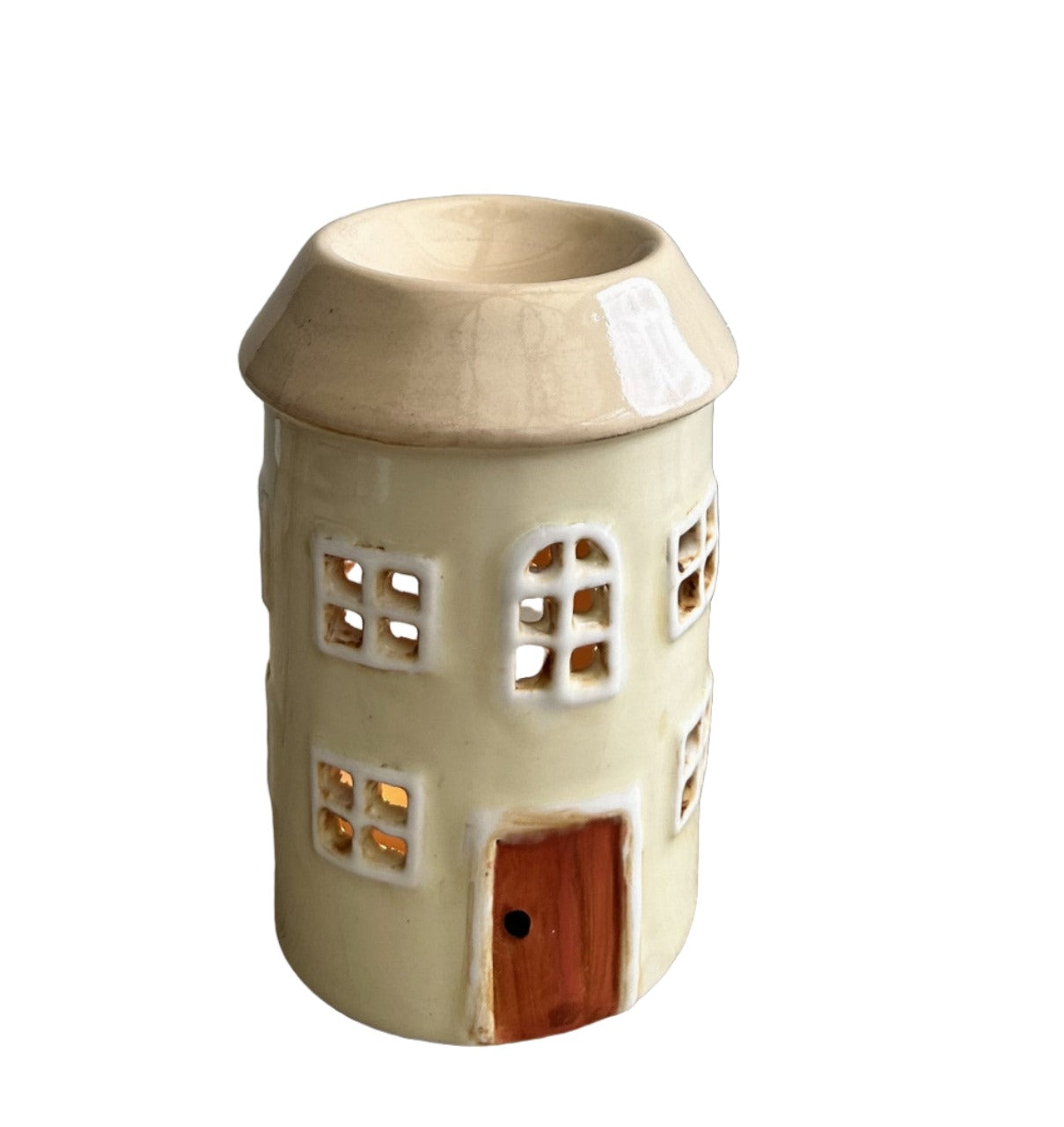 eScential Living Cream Pottery Style Decorative House Wax Melter