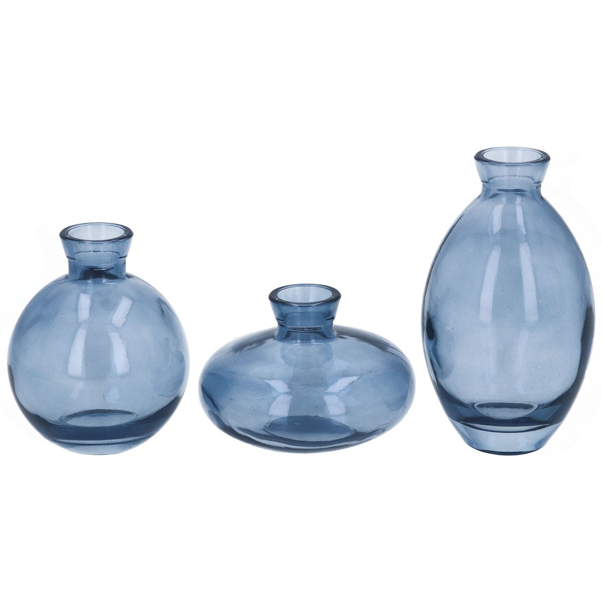 Gisela Graham Clear Blue Glass Bud Vase
