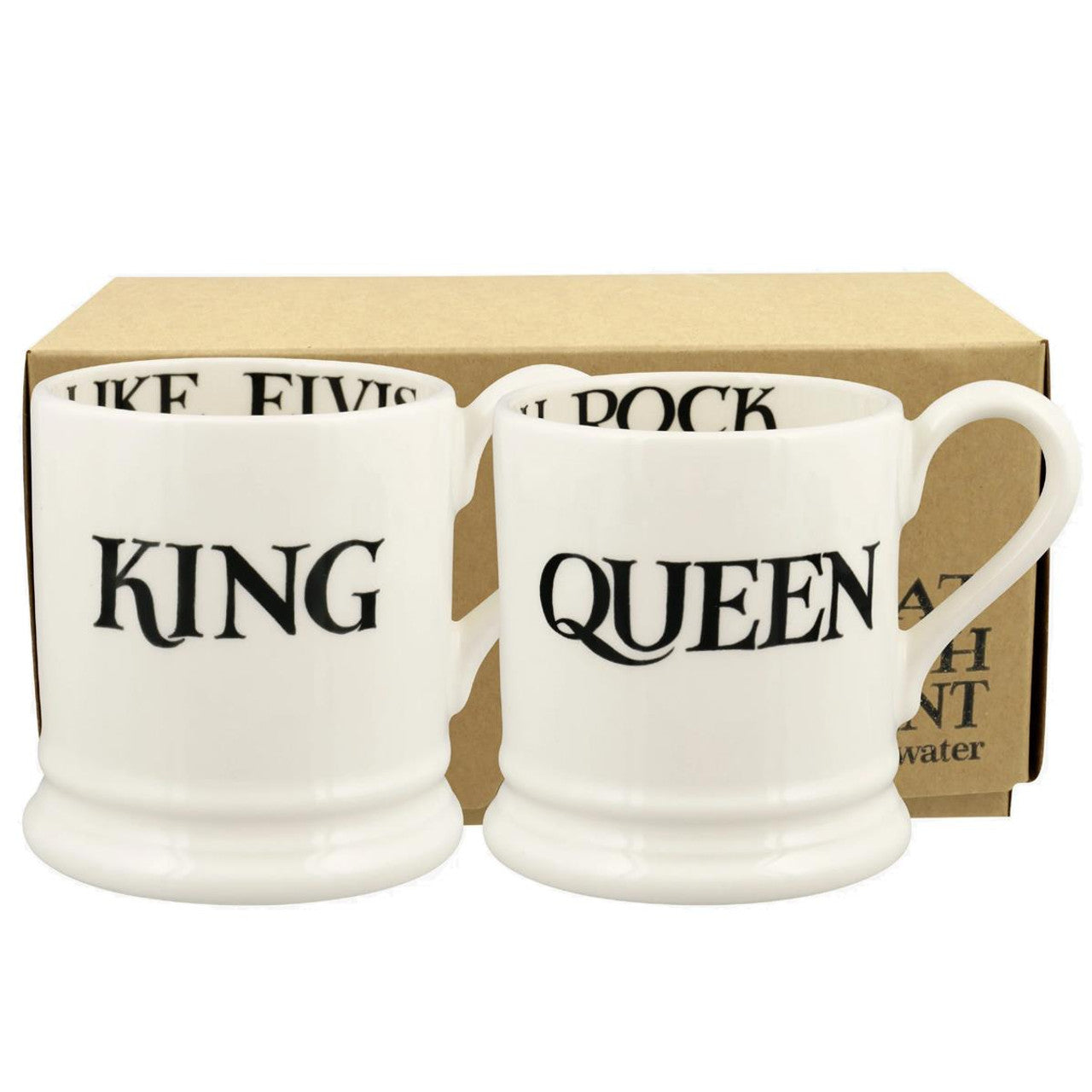 Emma Bridgewater Set of 2 Black Toast King and Queen Printed Mugs