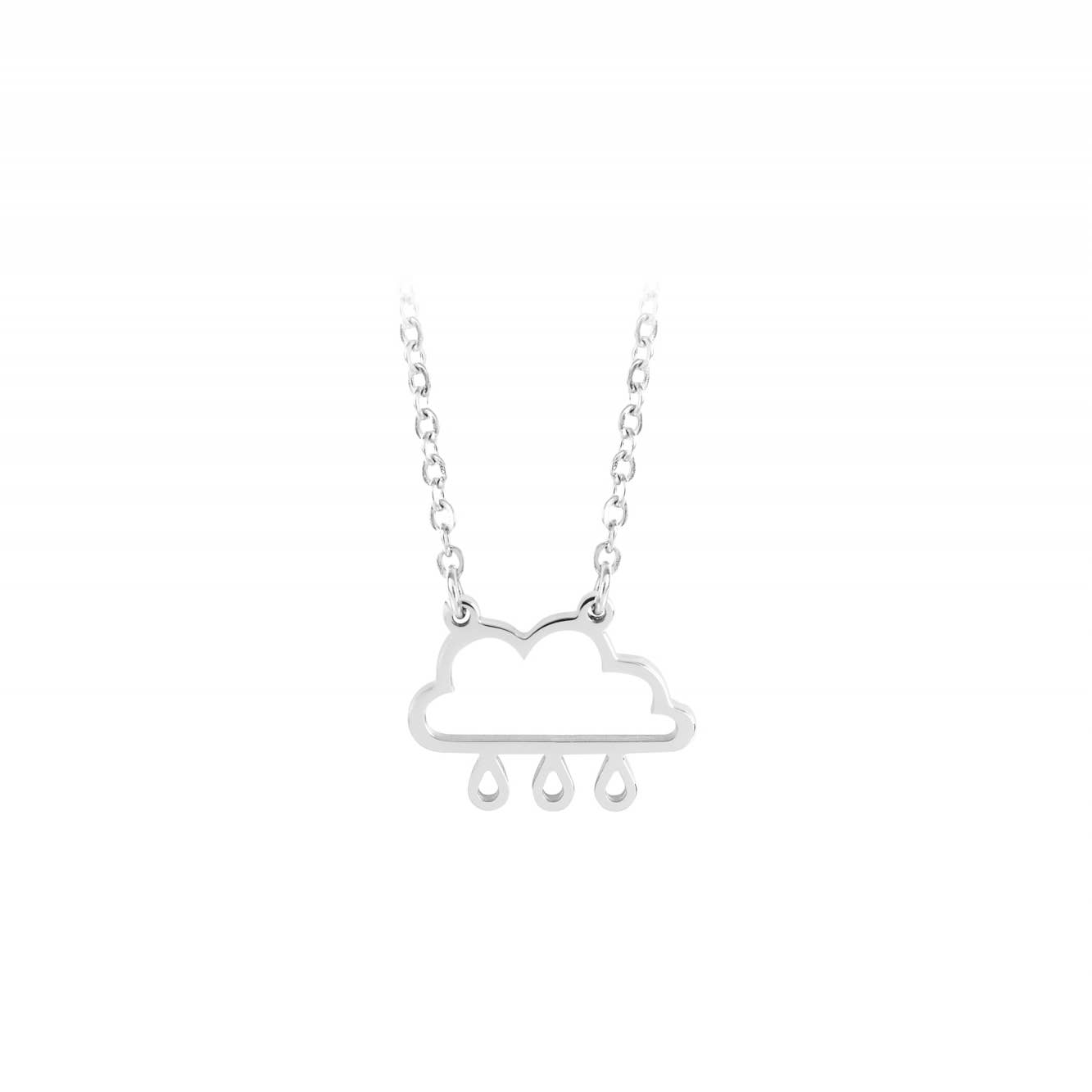 Esa Evans Rain Cloud Pendant Necklace | Stainless Steel