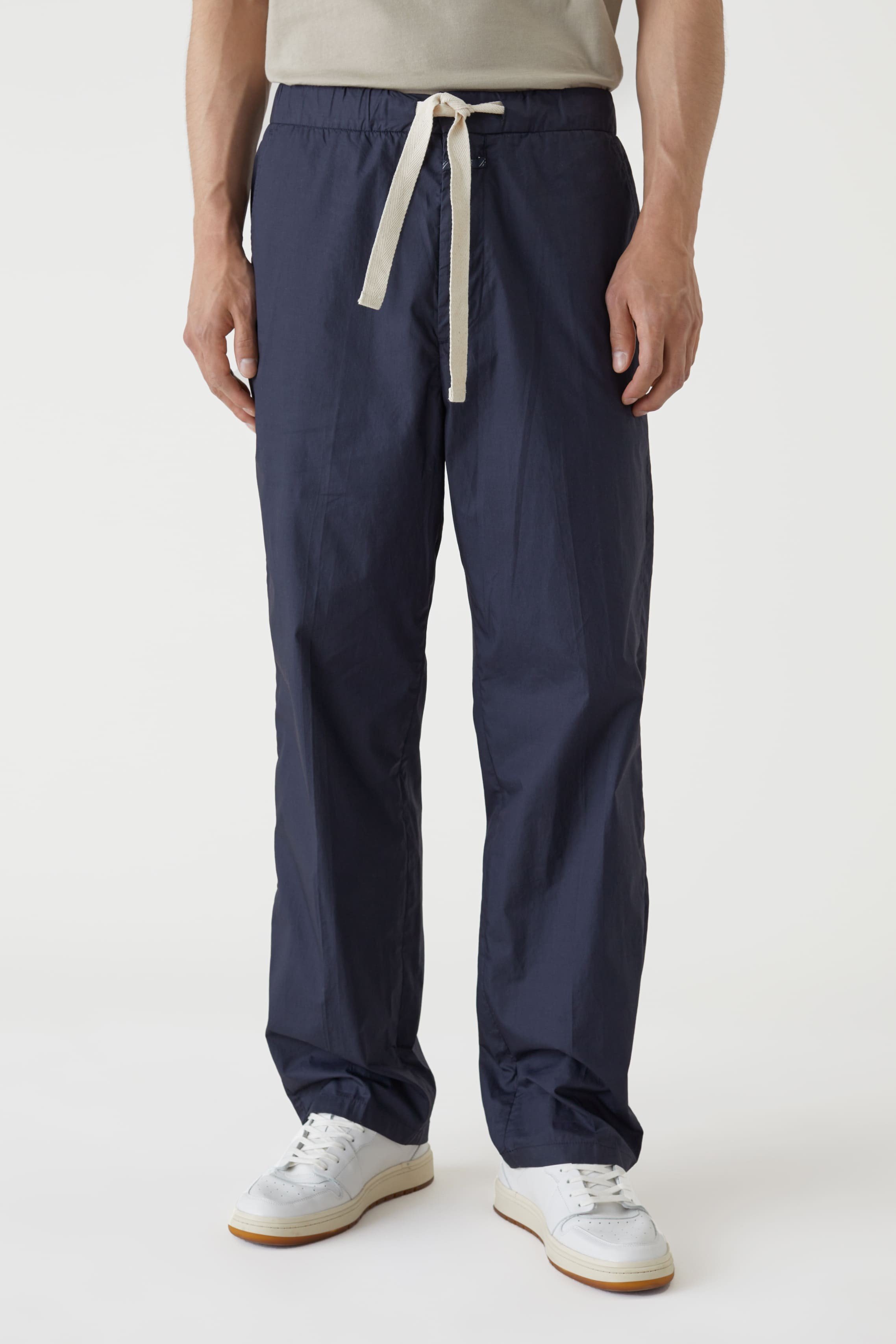 CLOSED Closed - Pantalon Nanaimo Straight - Popeline Coton Bio - Bleu Dark Night