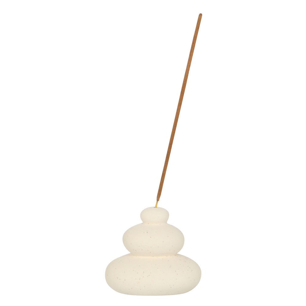 Something Different Cream Speckled Balancing Stone Incense Stick Holder