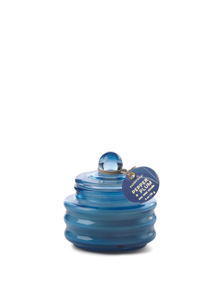 Paddywax Beam 3oz Bright Blue Small Glass Vessel And Lid - Pepper & Plum From Paddywax