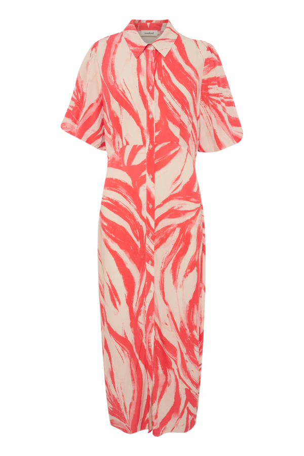 Soaked in Luxury  Hot Coral Wave Wynter Dress