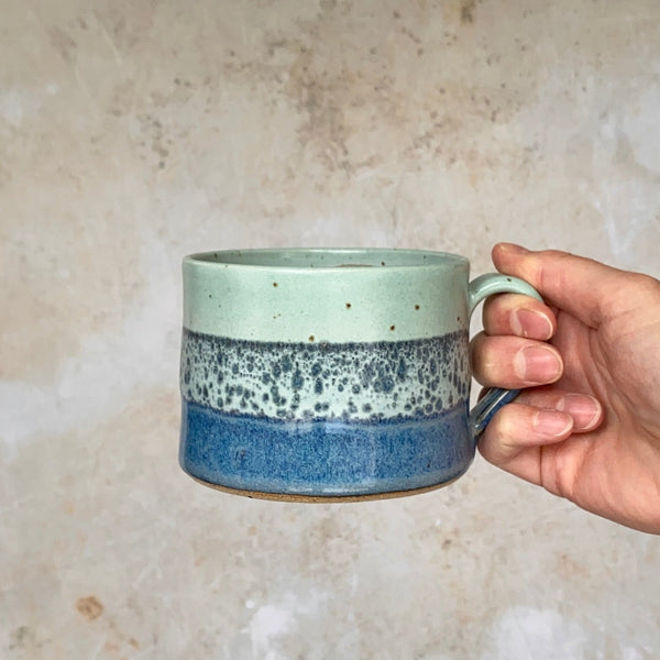 Emily Doran Pottery Short Mug - Ocean Spray