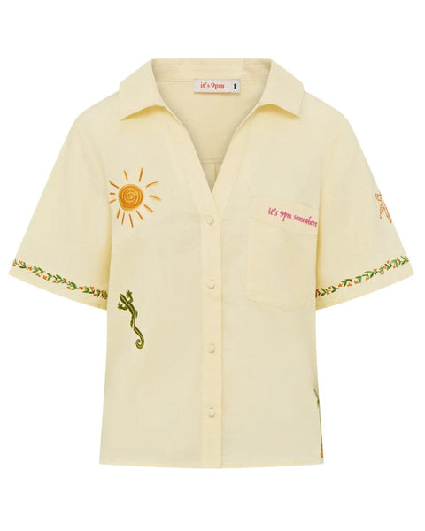 Its 9pm Matilda Shirt Island Embroidery