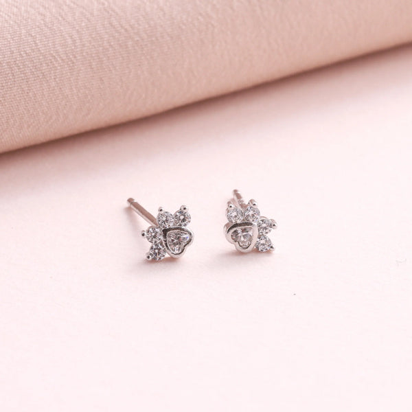 Attic Creations 'you're Pawsome' Dog Earrings - Silver