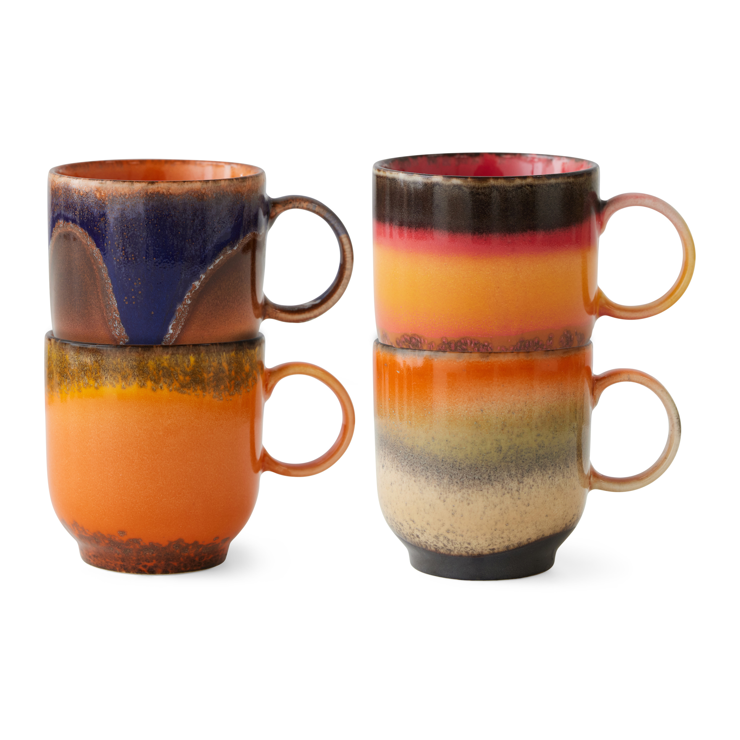HK Living 70s Ceramics Brazil Coffee Mugs - Set of 4