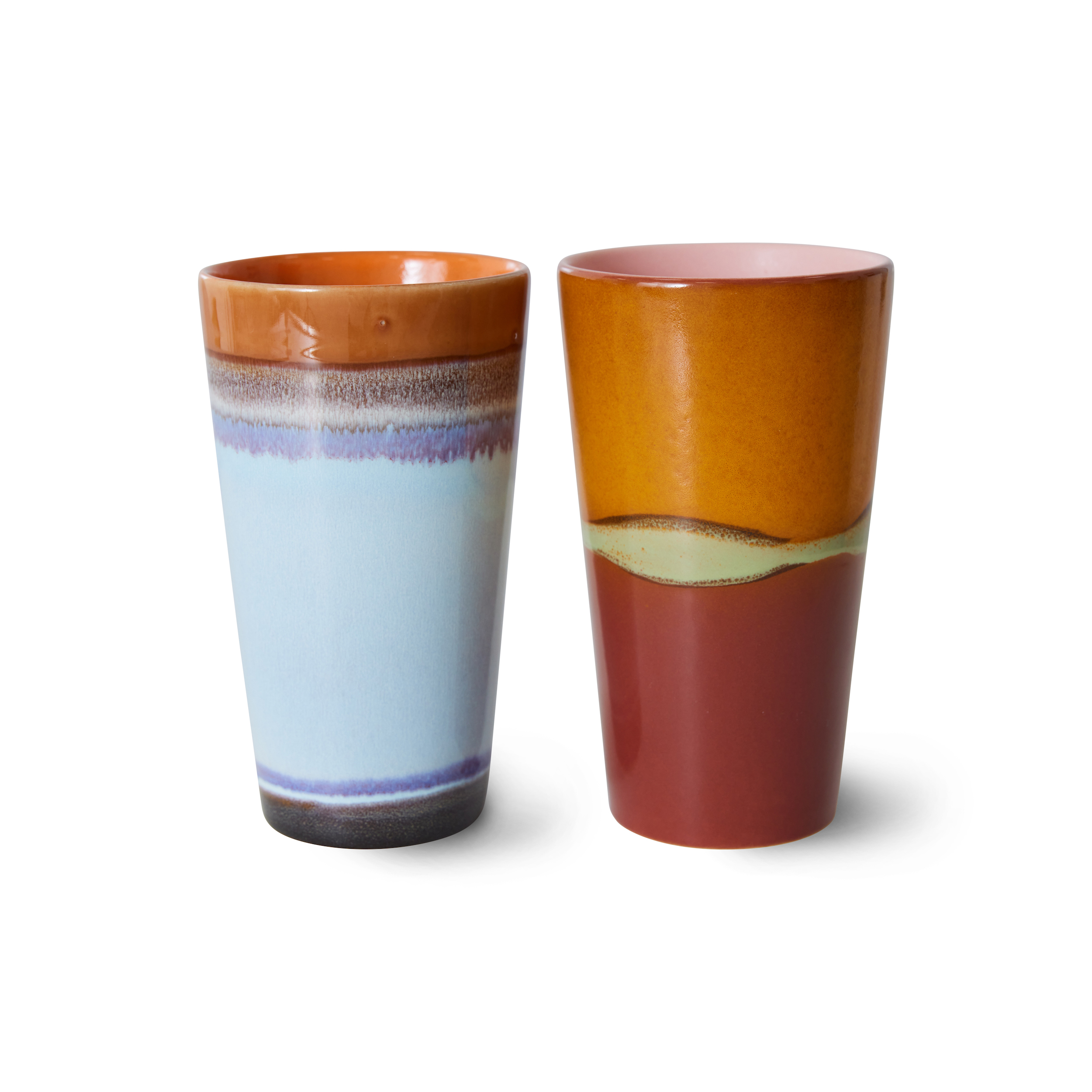 HK Living 70s Ceramics Clash Latte Mug Set - Set of 2