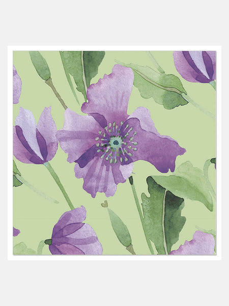 ARTEBENE Poppy Blossom Green Napkins