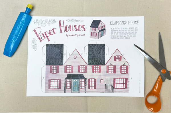 Eleanor Percival Illustration Diy Paper House - Clapboard House