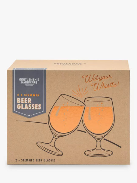 Gentlemen's Hardware Stemmed Beer Glasses - Set Of 2 - Clear