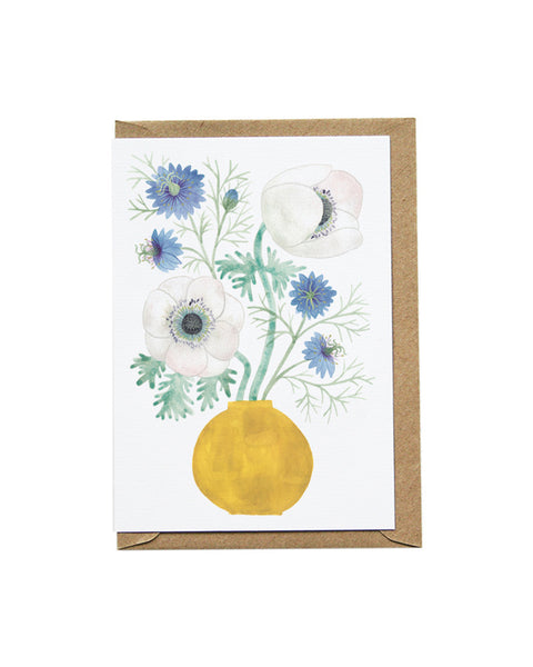 Eleanor Percival Illustration Anemones, Love-in-the-mist Card