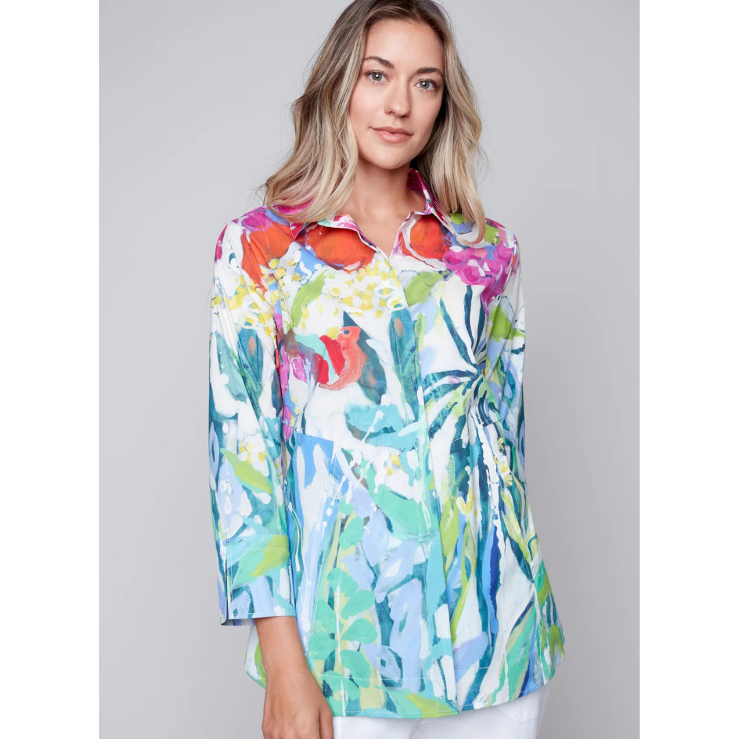 Claire Desjardins Claire Desjardins At Liberty In The Garden Patterned Tunic Top