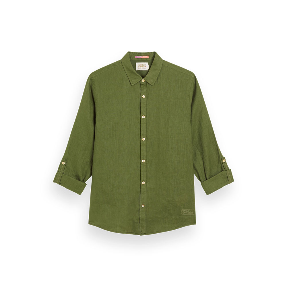 Scotch & Soda Menswear Camisa de lino - army