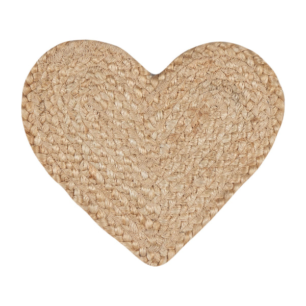 The Braided Rug Company Heart Shaped Coaster In Natural Jute