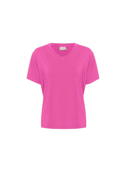 KAFFE Frida V-neck T-shirt In Rose Violet From