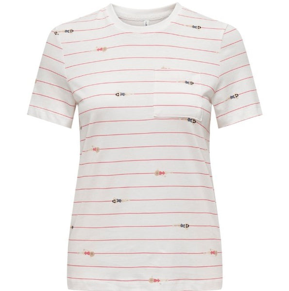 Lark London Only Swimming Lady T-Shirt - Cream/Coral