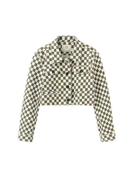 Cubic Retro Checkerboard Short Jacket