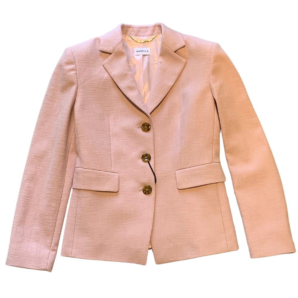 Marella Marella Bernini Pink Textured Single Breast Jacket