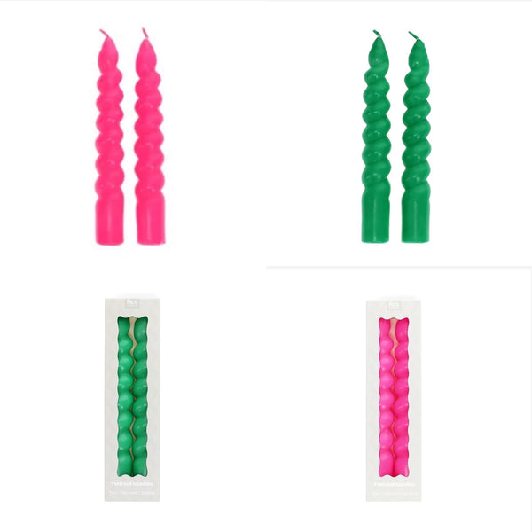 Rex London Pair Of Chunky Twisted Candles