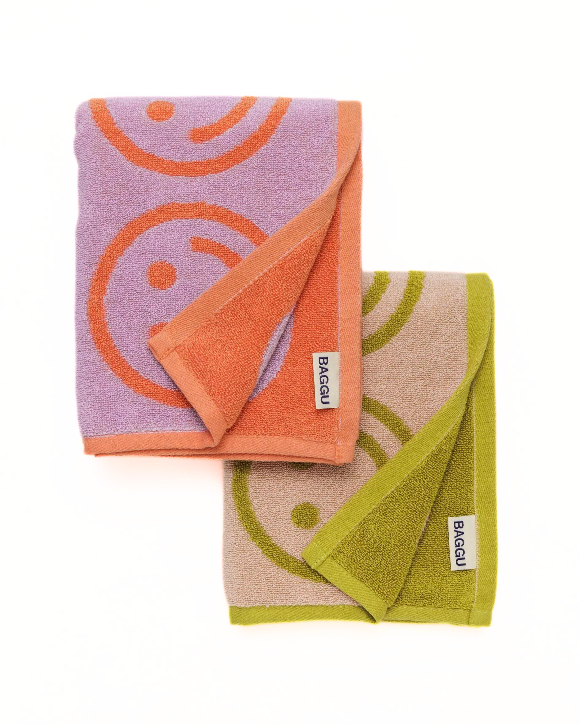 Baggu Lilac Ochre Happy Mix Hand Towel - Set of 2