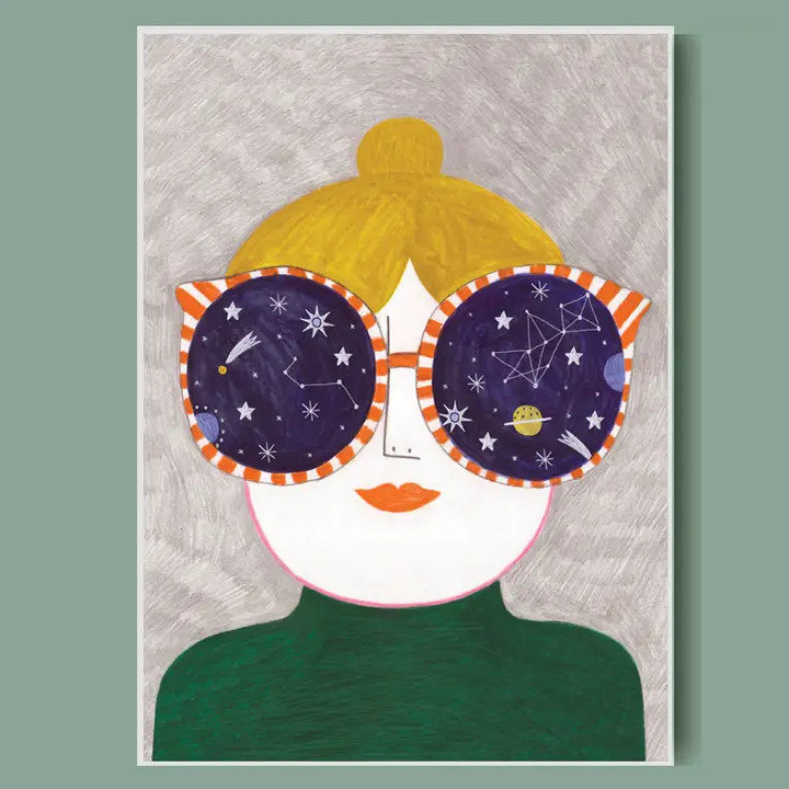 Daria Solak Illustrations Cosmic Glasses A4 Print