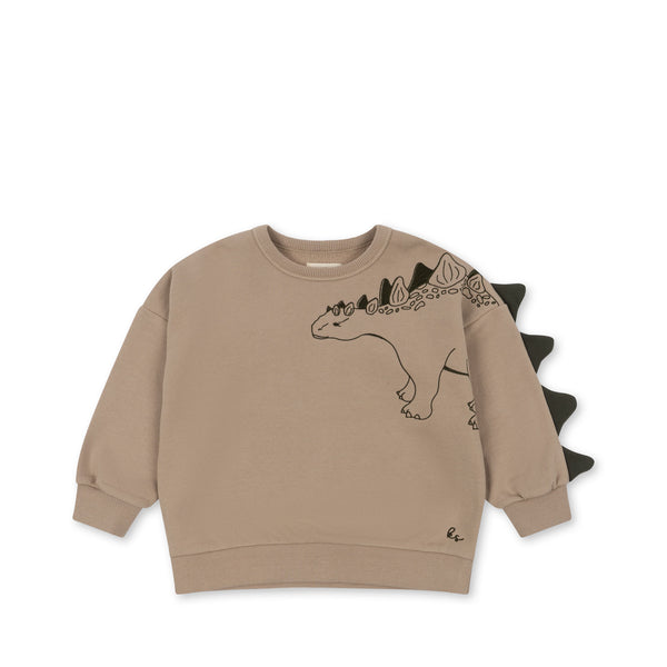 Konges Slojd Lou Animal Spike Dino Sweatshirt - Oxford Tan