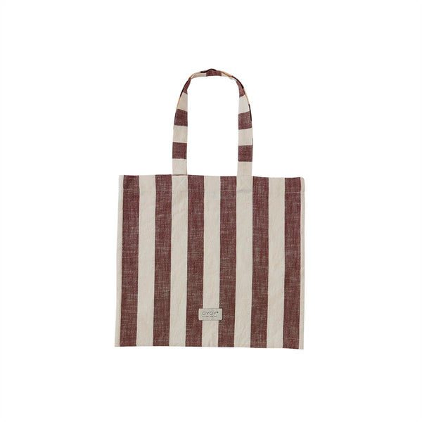 OYOY Tote Bag Candy Stripe Brown/off White