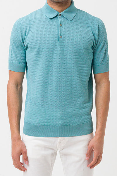 filippo-de-laurentiis-turquoise-woven-polo-shirt-in-lightweight-crepe-cotton