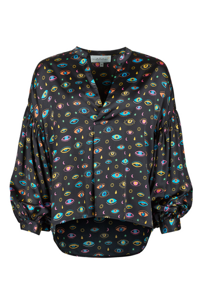Constellation By Electra Satin V-neck Blouse - I See You