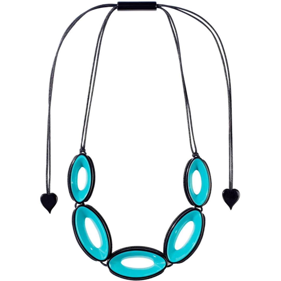 New Arrivals Zsiska Lullaby Turq Multi Oval Necklace