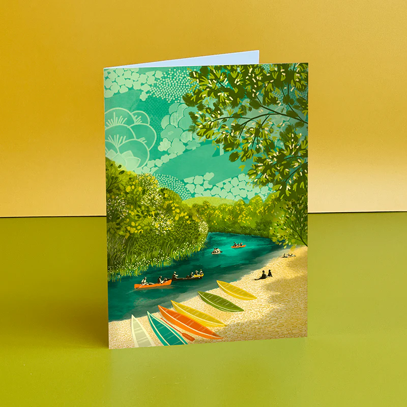 Emy Lou Holmes River Canoeing Card