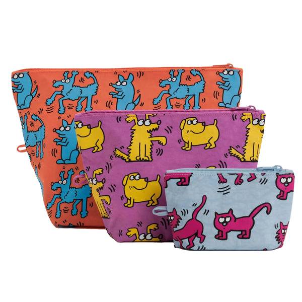 Baggu Go Pouch Set - Keith Haring Pets
