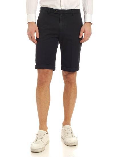 Briglia 1949 - Navy Blue Stretch Cotton Slim Fit Shorts Bg108 324127 011