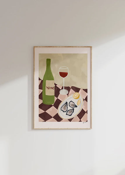 Frankie Penwill Wine And Oysters - 50x70cm