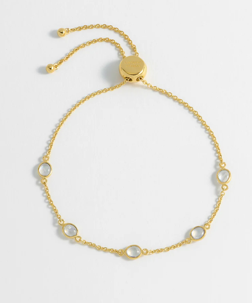 Estella Bartlett  Rainbow Moonstone Pebble Bracelet - Gold